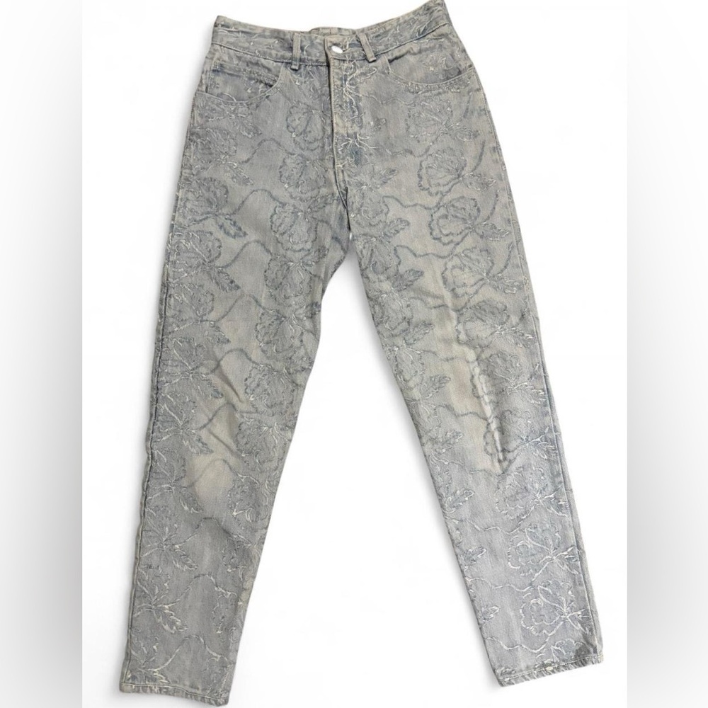 Vintage Oxygen Floral Embroidered Light-wash Skinny Jeans, 27”-28” waist